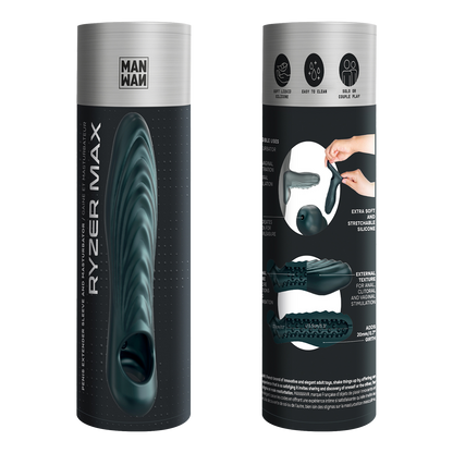 ManWan - Ryzer MAX - Penis Extender and Soft Masturbation Sleeve - Pine Grey