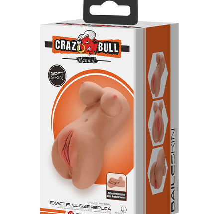Crazy Bull - Hannah - Premium Masturbator met Twee Ingangen - Medium Huidskleur-Erotiekvoordeel.nl