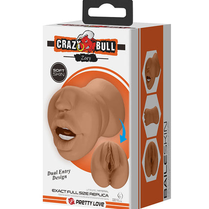 Crazy Bull - Zoey - Premium Masturbator met Twee Ingangen - Medium Huidskleur-Erotiekvoordeel.nl