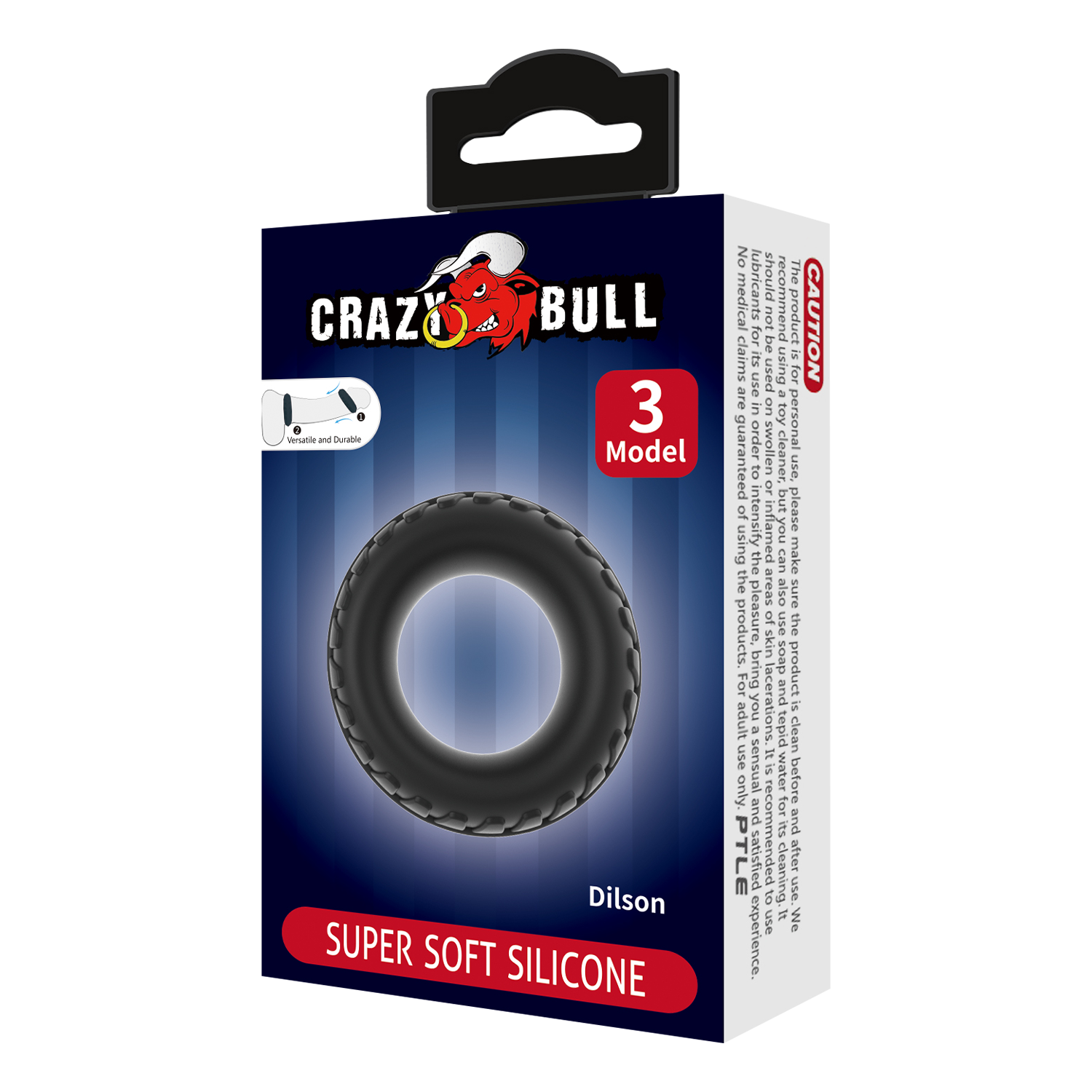 Crazy Bull - Dilson - Super Soft Siliconen Ring - Model 3 - Zwart-Erotiekvoordeel.nl