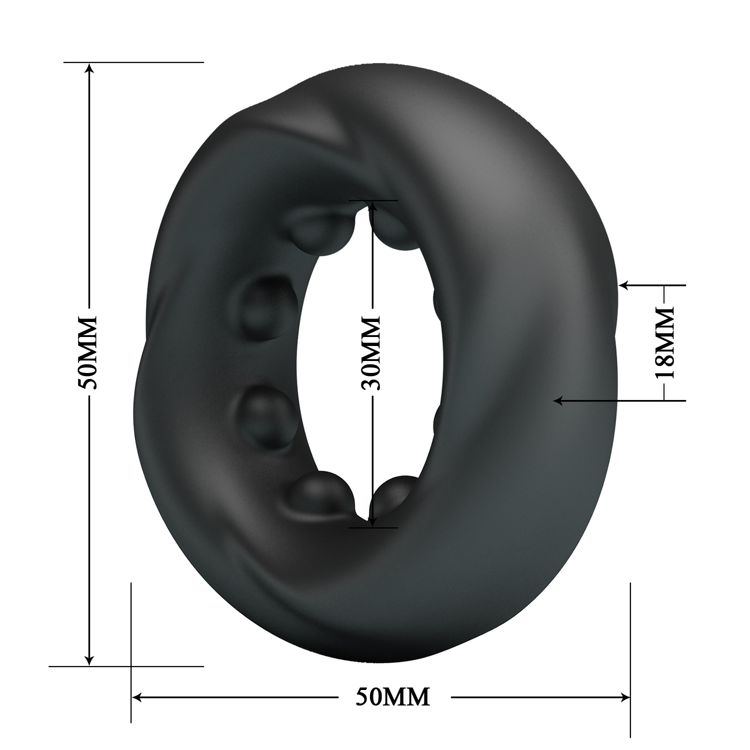 Crazy Bull - Daquez - Super Soft Siliconen ring - Model 4 - Zwart-Erotiekvoordeel.nl