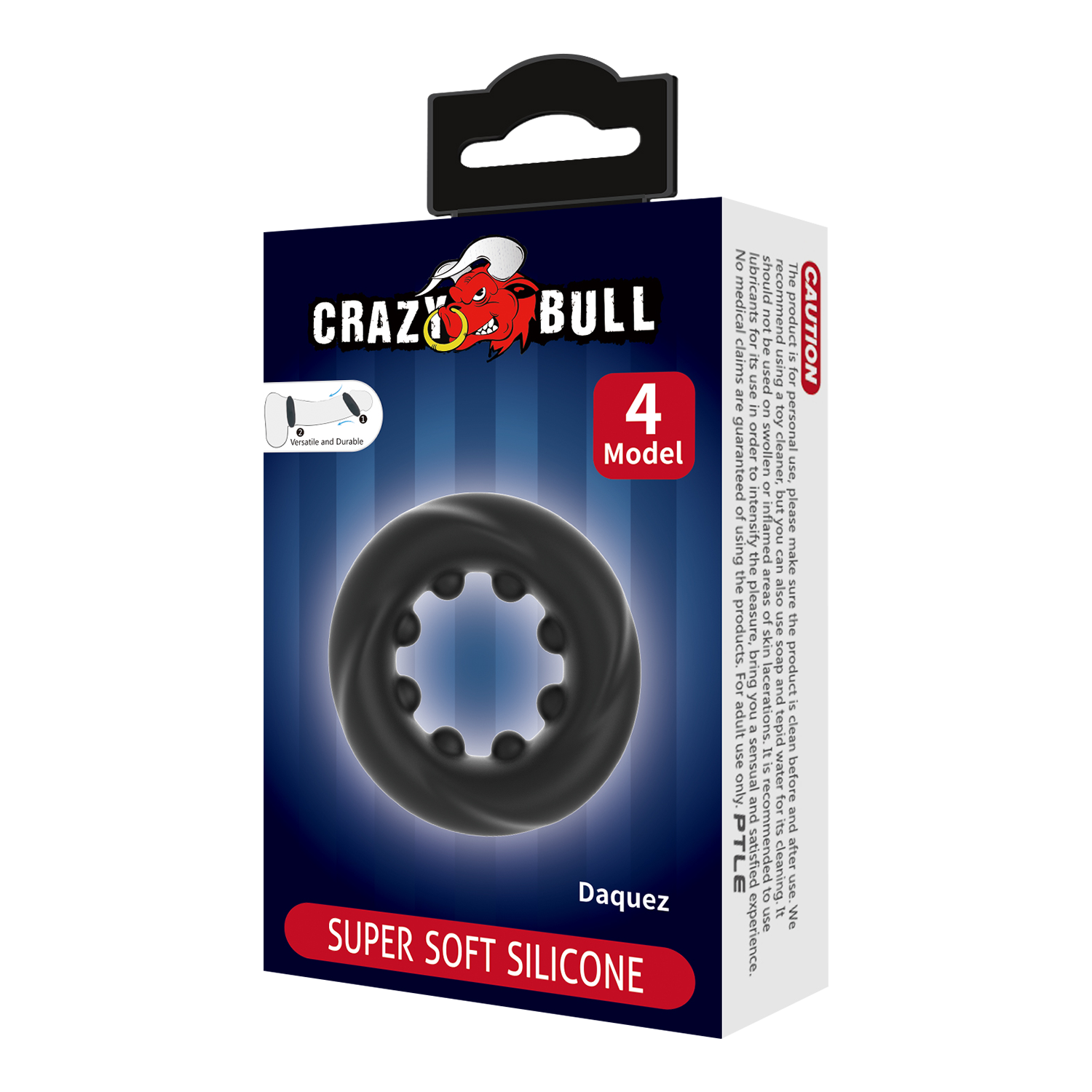 Crazy Bull - Daquez - Super Soft Siliconen ring - Model 4 - Zwart-Erotiekvoordeel.nl