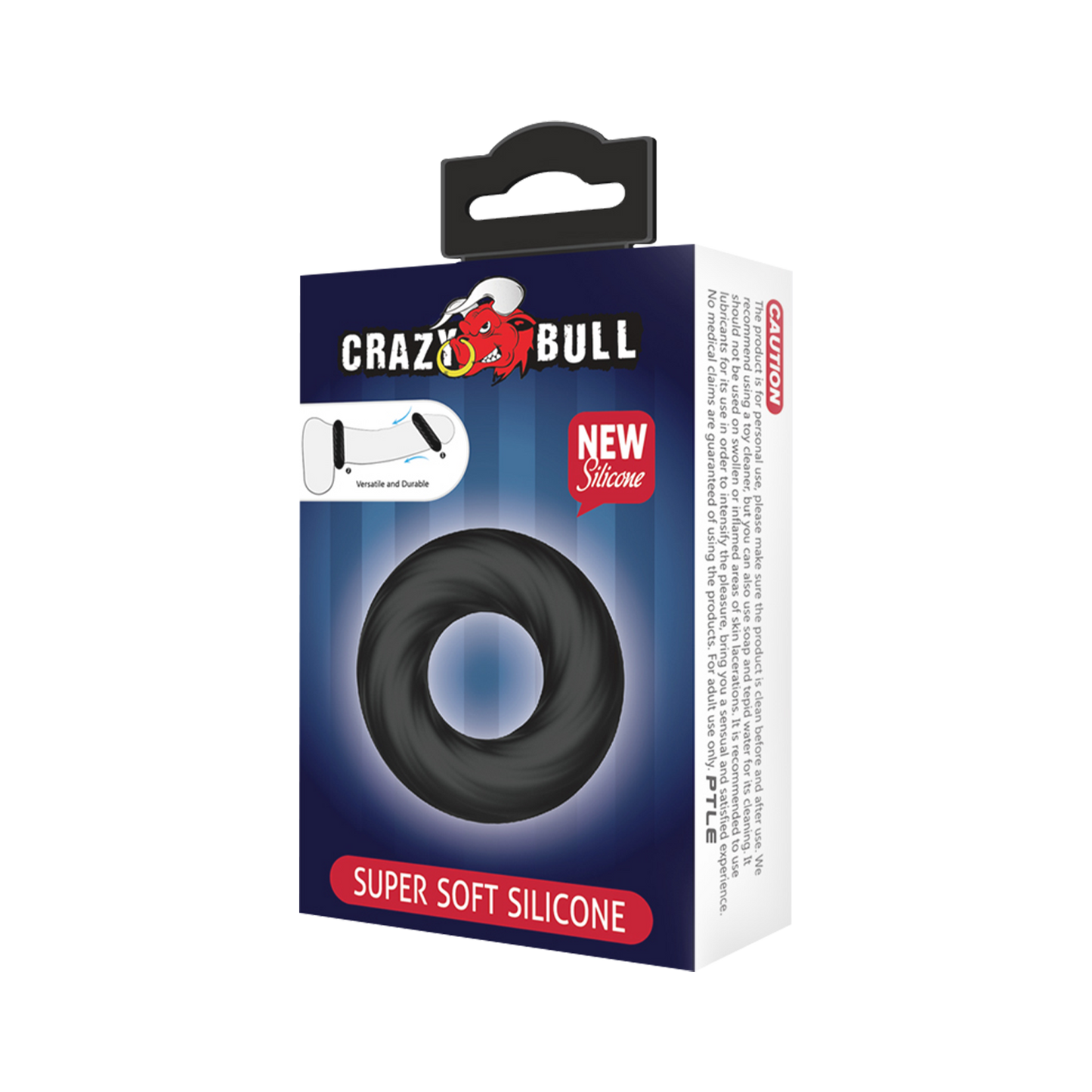 Crazy Bull - Super Soft Siliconen ring - Model 6 - Zwart-Erotiekvoordeel.nl