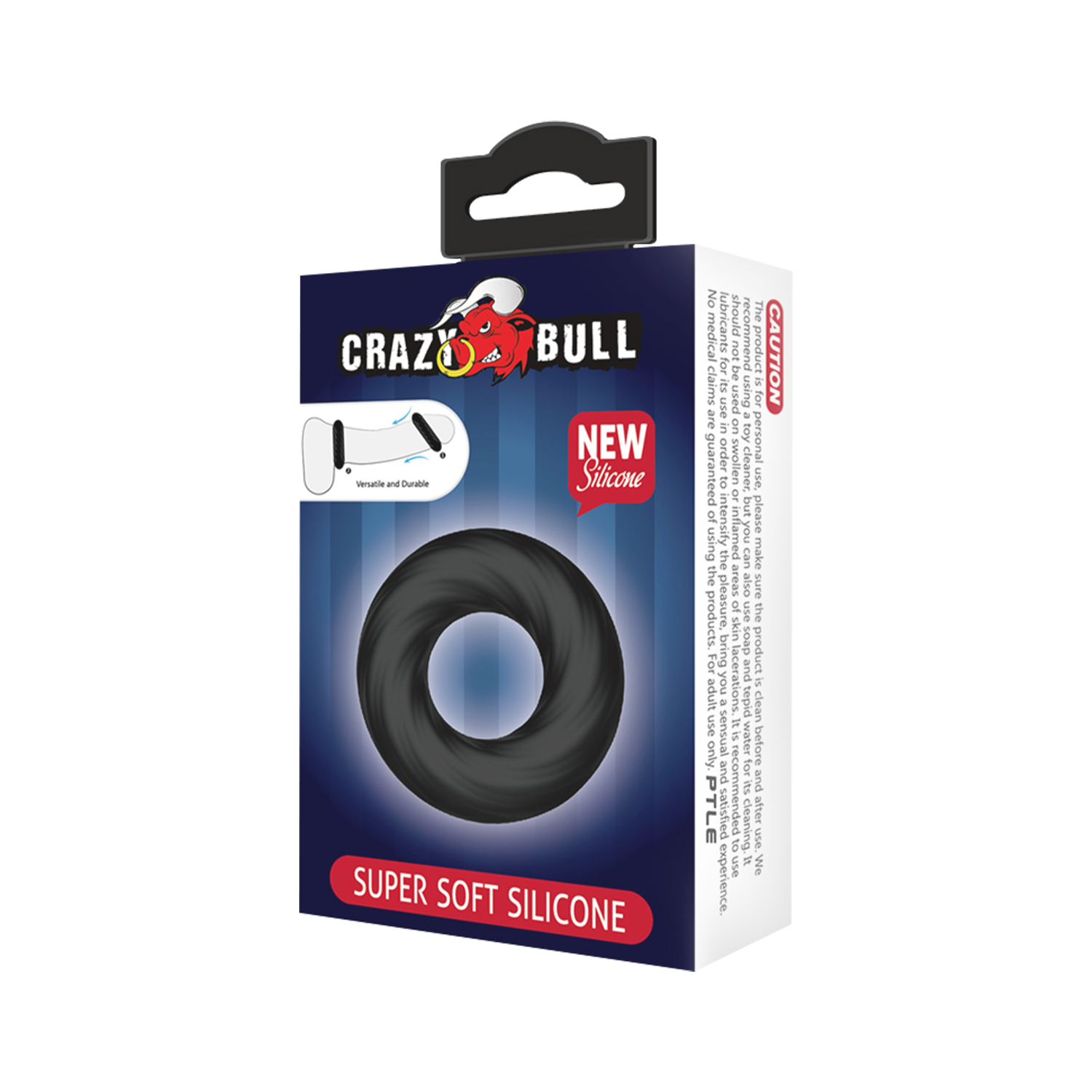 Crazy Bull - Super Soft Siliconen ring - Model 6 - Zwart-Erotiekvoordeel.nl