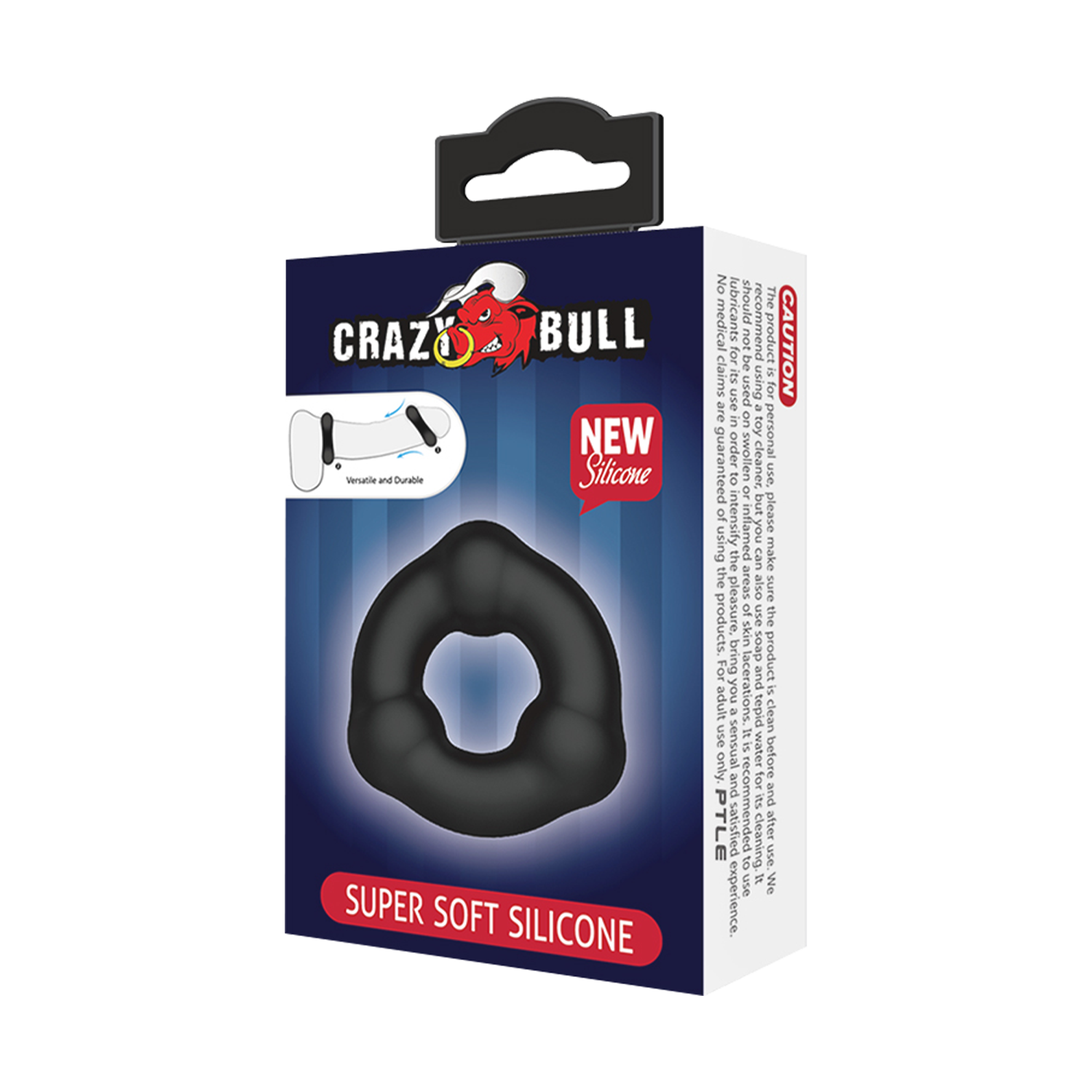 Crazy Bull - Super Soft Siliconen Ring - Model 7 - Zwart-Erotiekvoordeel.nl