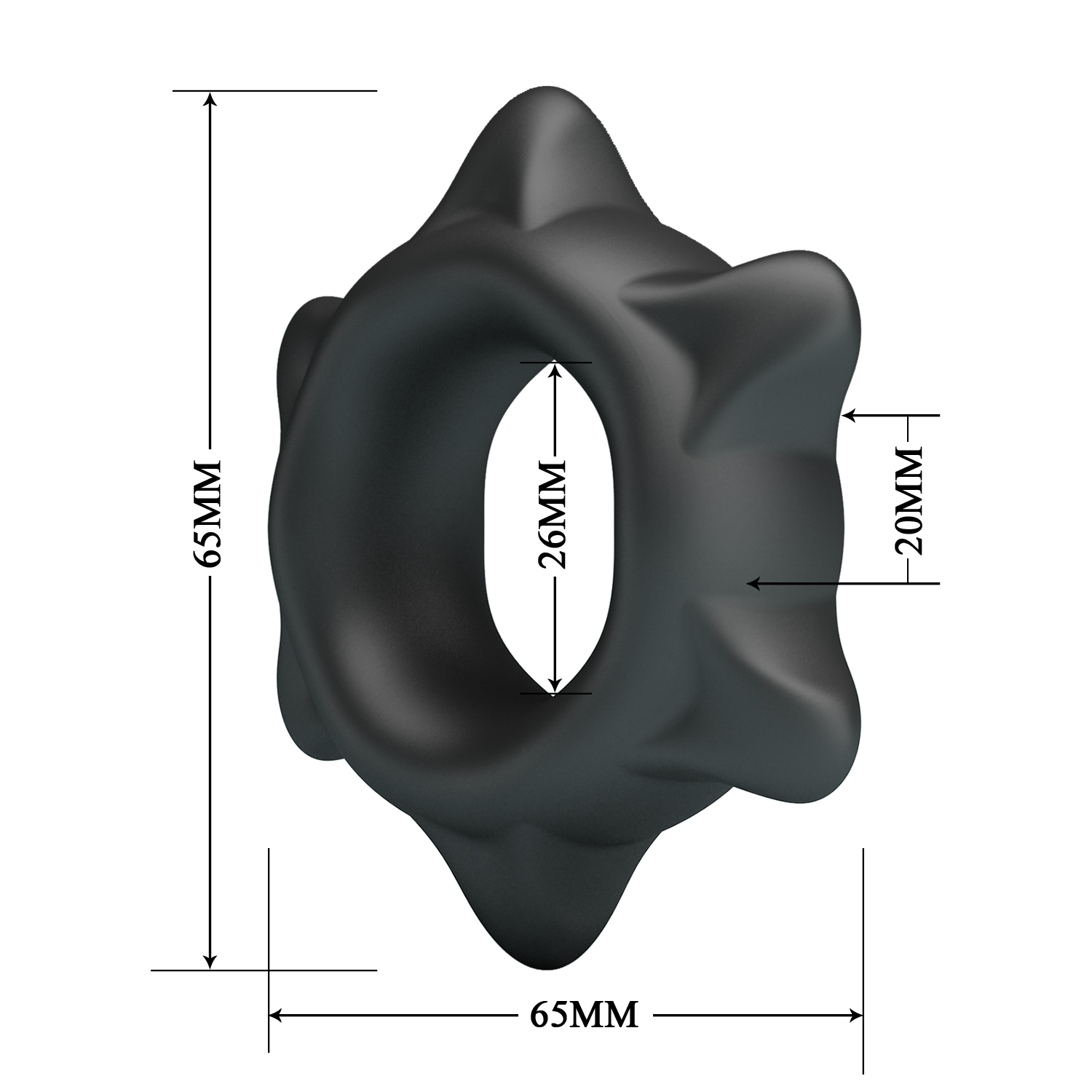 Crazy Bull - Ethaniel - Super Soft Siliconen Cockring - Model 11 - Zwart-Erotiekvoordeel.nl