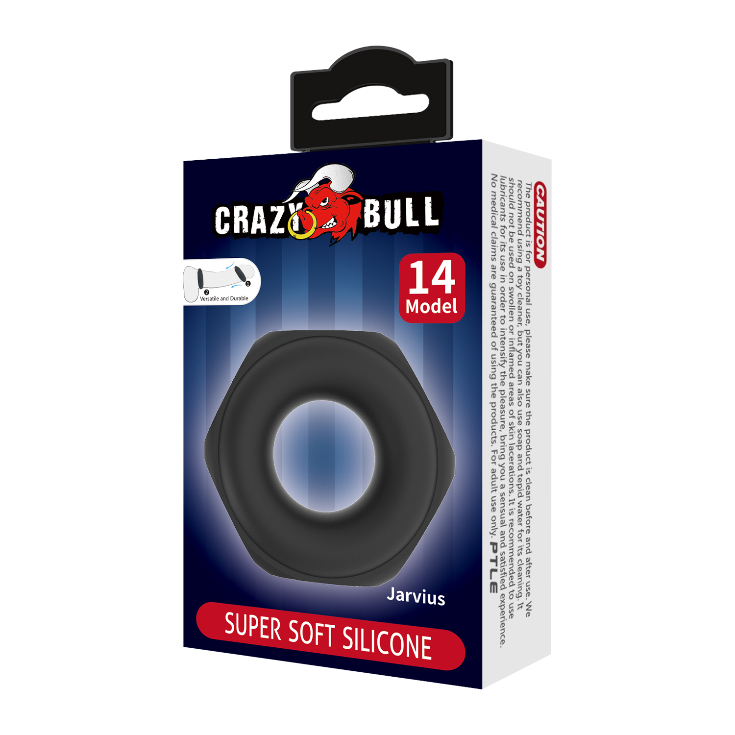 Crazy Bull - Jarvius - Super Soft Siliconen Cockring - Model 14 - Zwart-Erotiekvoordeel.nl
