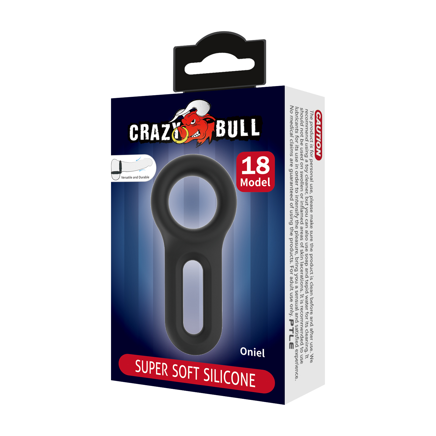 Crazy Bull - Oniel - Super Soft Siliconen Cockring - Model 18 - Zwart-Erotiekvoordeel.nl