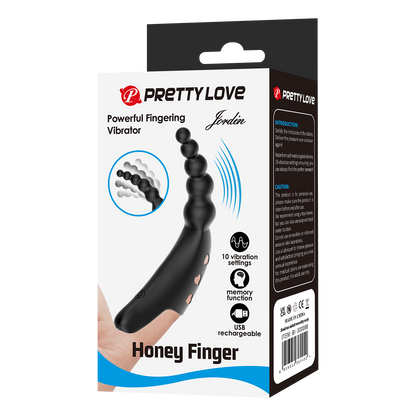 Pretty Love - Jordin - Krachtige Vinger Vibrator - Zwart-Erotiekvoordeel.nl