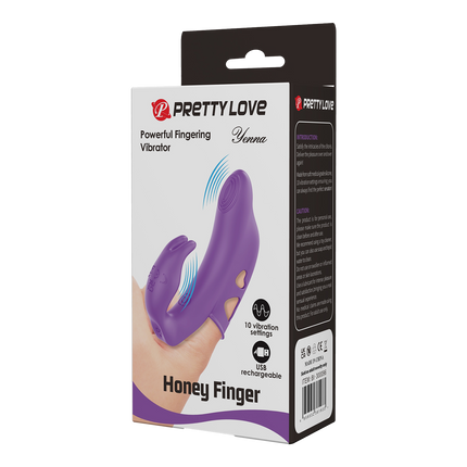 Pretty Love - Yenna - Krachtige Vinger Vibrator - Paars-Erotiekvoordeel.nl