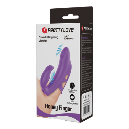 Pretty Love - Yenna - Krachtige Vinger Vibrator - Paars-Erotiekvoordeel.nl