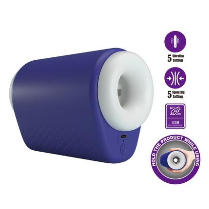 Pretty Love - DJ Lady - Squeezing Perfect Stroker - Blauw/Wit-Erotiekvoordeel.nl