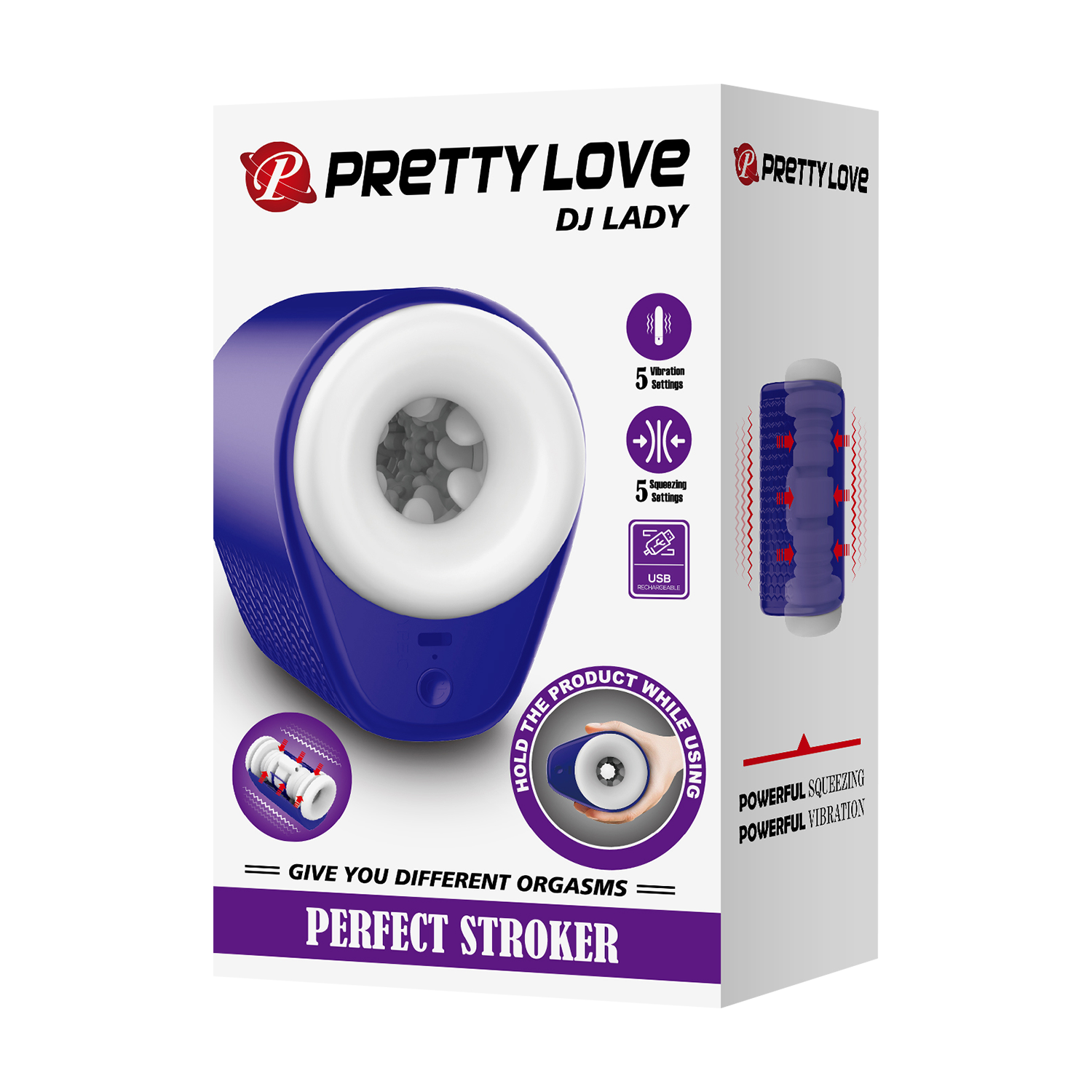 Pretty Love - DJ Lady - Squeezing Perfect Stroker - Blauw/Wit-Erotiekvoordeel.nl