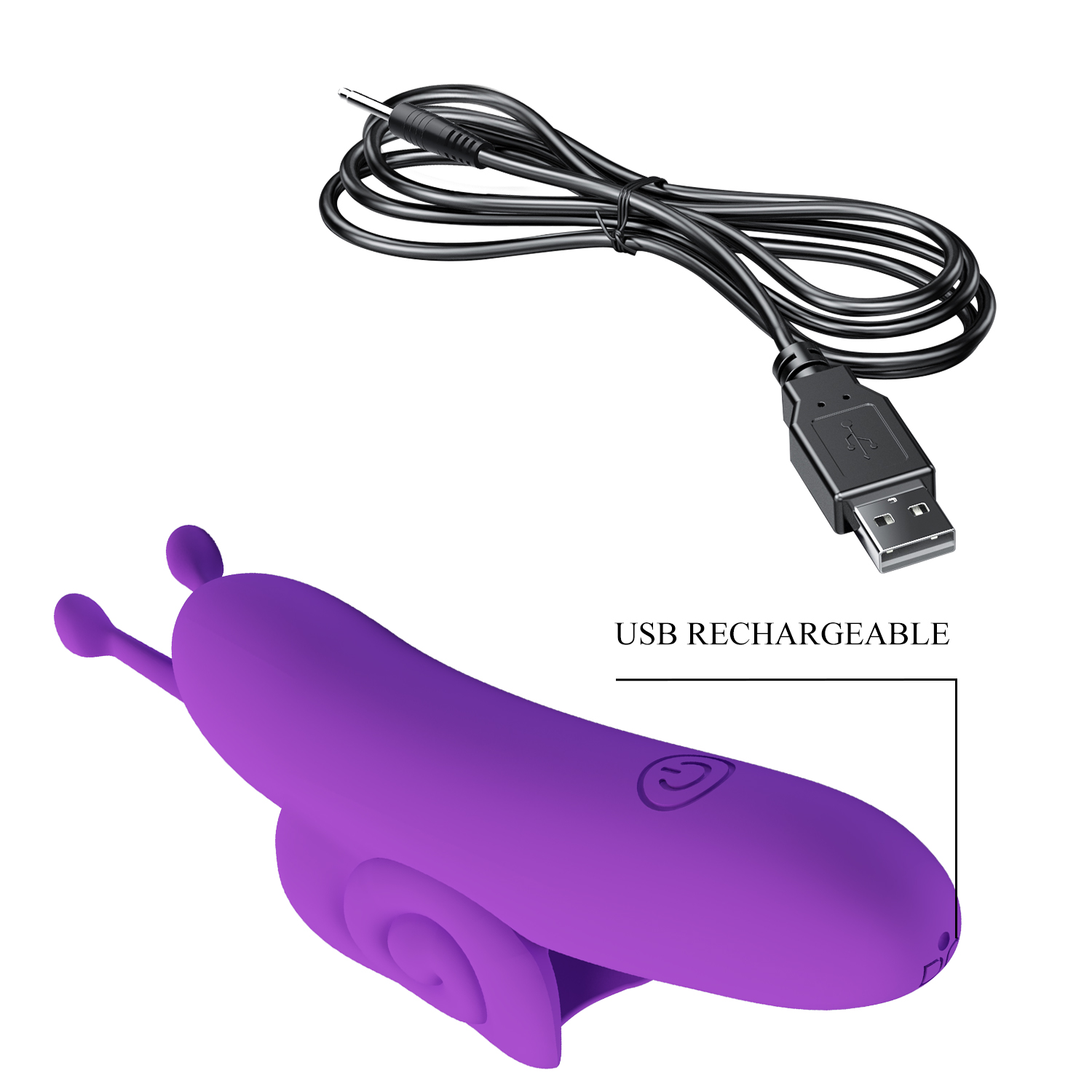 Pretty Love - Snail - Krachtige Vinger Vibrator - Paars-Erotiekvoordeel.nl