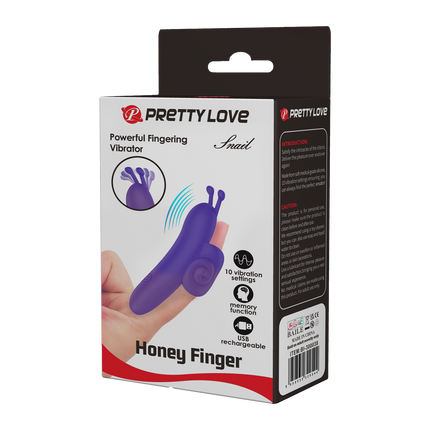 Pretty Love - Snail - Krachtige Vinger Vibrator - Paars-Erotiekvoordeel.nl