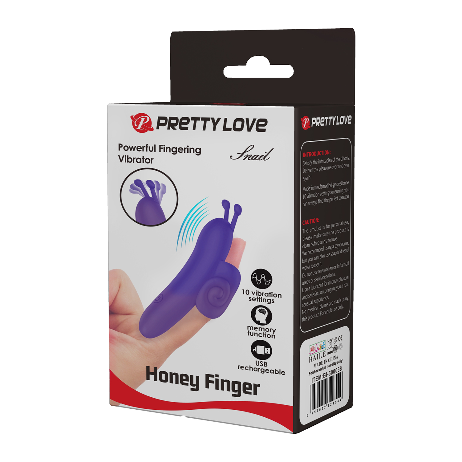 Pretty Love - Snail - Krachtige Vinger Vibrator - Paars-Erotiekvoordeel.nl