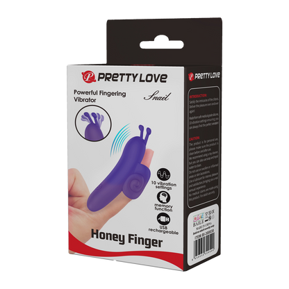 Pretty Love - Snail - Krachtige Vinger Vibrator - Paars-Erotiekvoordeel.nl