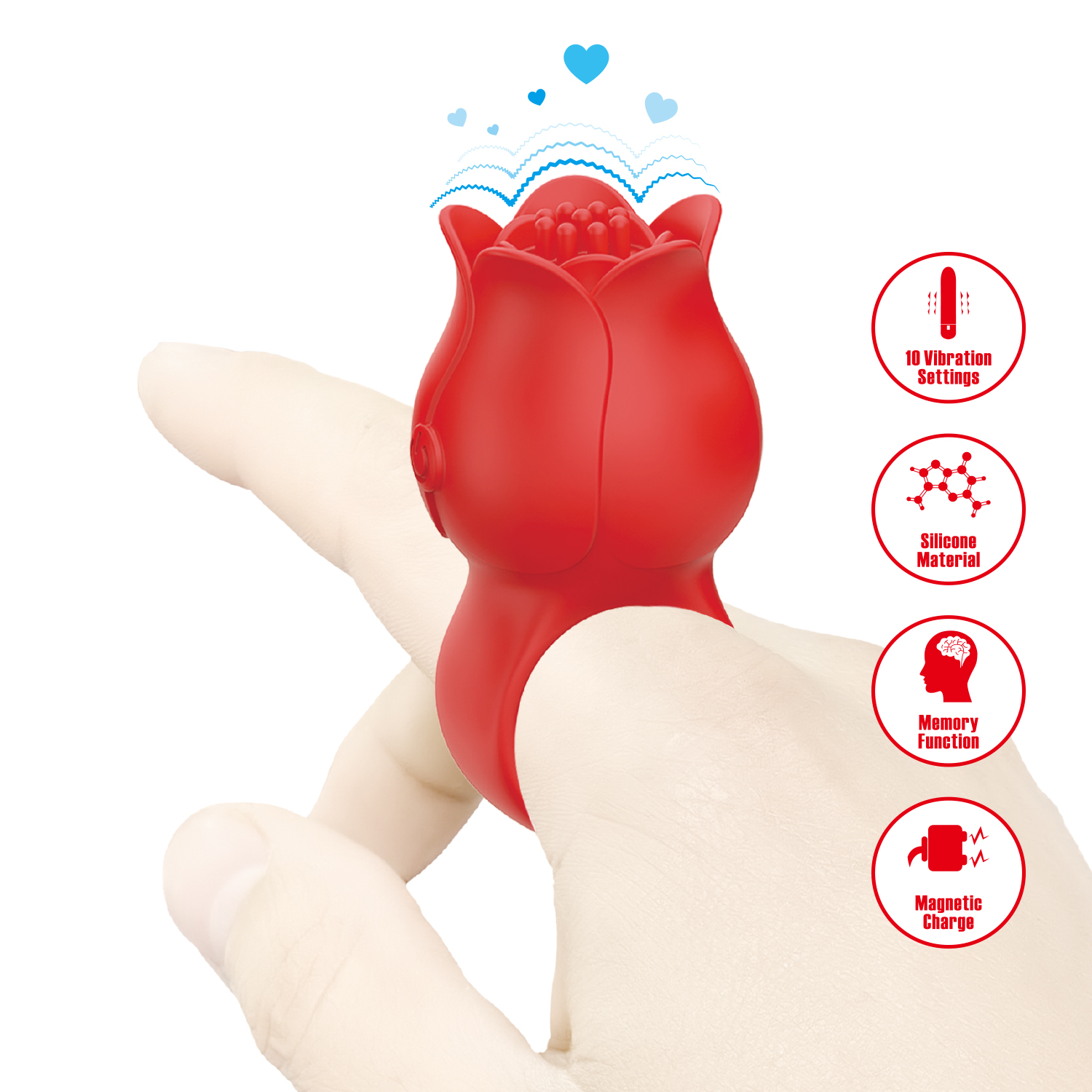Pretty Love - Jae - Vinger Vibrator - Rood-Erotiekvoordeel.nl