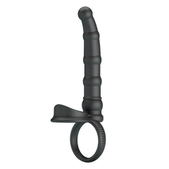 Pretty Love - Tatum - Anale Vibrator met Penisring - Zwart-Erotiekvoordeel.nl
