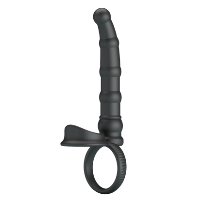Pretty Love - Tatum - Anale Vibrator met Penisring - Zwart-Erotiekvoordeel.nl