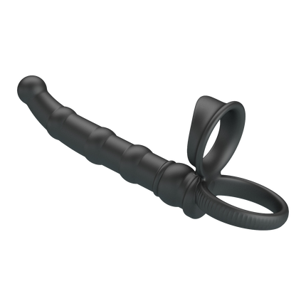 Pretty Love - Tatum - Anale Vibrator met Penisring - Zwart-Erotiekvoordeel.nl