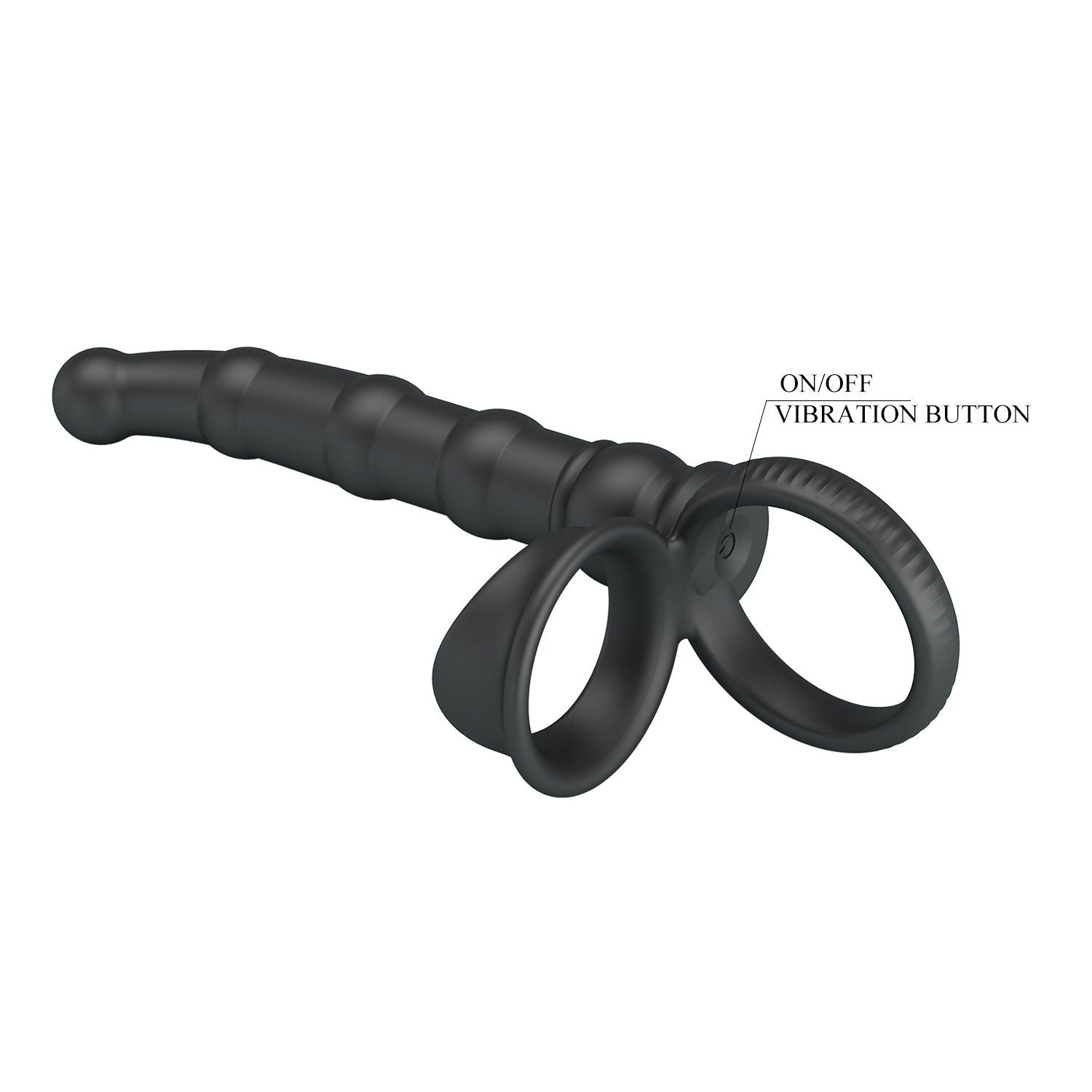 Pretty Love - Tatum - Anale Vibrator met Penisring - Zwart-Erotiekvoordeel.nl