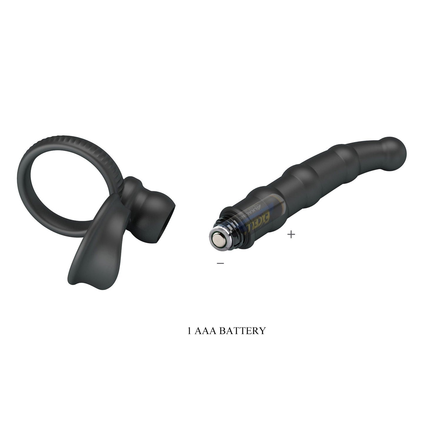 Pretty Love - Tatum - Anale Vibrator met Penisring - Zwart-Erotiekvoordeel.nl