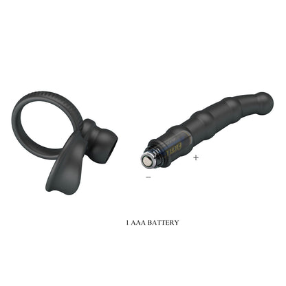 Pretty Love - Tatum - Anale Vibrator met Penisring - Zwart-Erotiekvoordeel.nl