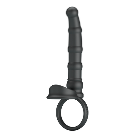 Pretty Love - Tatum - Anale Vibrator met Penisring - Zwart-Erotiekvoordeel.nl