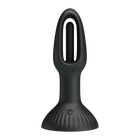 Pretty Love - Hubert - Vibrerende Buttplug - Anaal Vibrator - Met Wiebelend Tongetje - Zwart-Erotiekvoordeel.nl