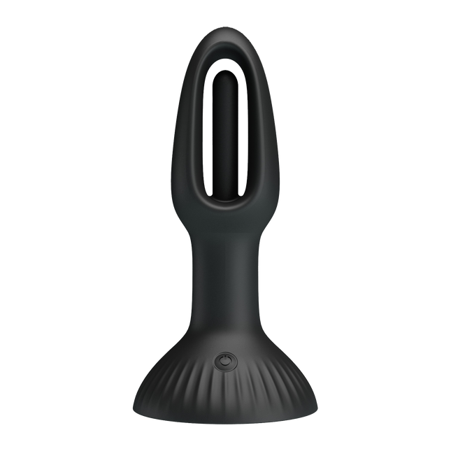 Pretty Love - Hubert - Vibrerende Buttplug - Anaal Vibrator - Met Wiebelend Tongetje - Zwart-Erotiekvoordeel.nl