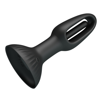 Pretty Love - Hubert - Vibrerende Buttplug - Anaal Vibrator - Met Wiebelend Tongetje - Zwart-Erotiekvoordeel.nl