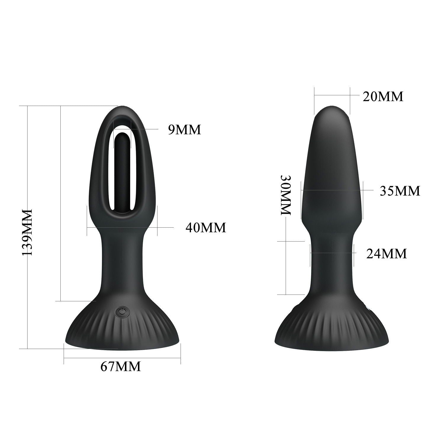 Pretty Love - Hubert - Vibrerende Buttplug - Anaal Vibrator - Met Wiebelend Tongetje - Zwart-Erotiekvoordeel.nl
