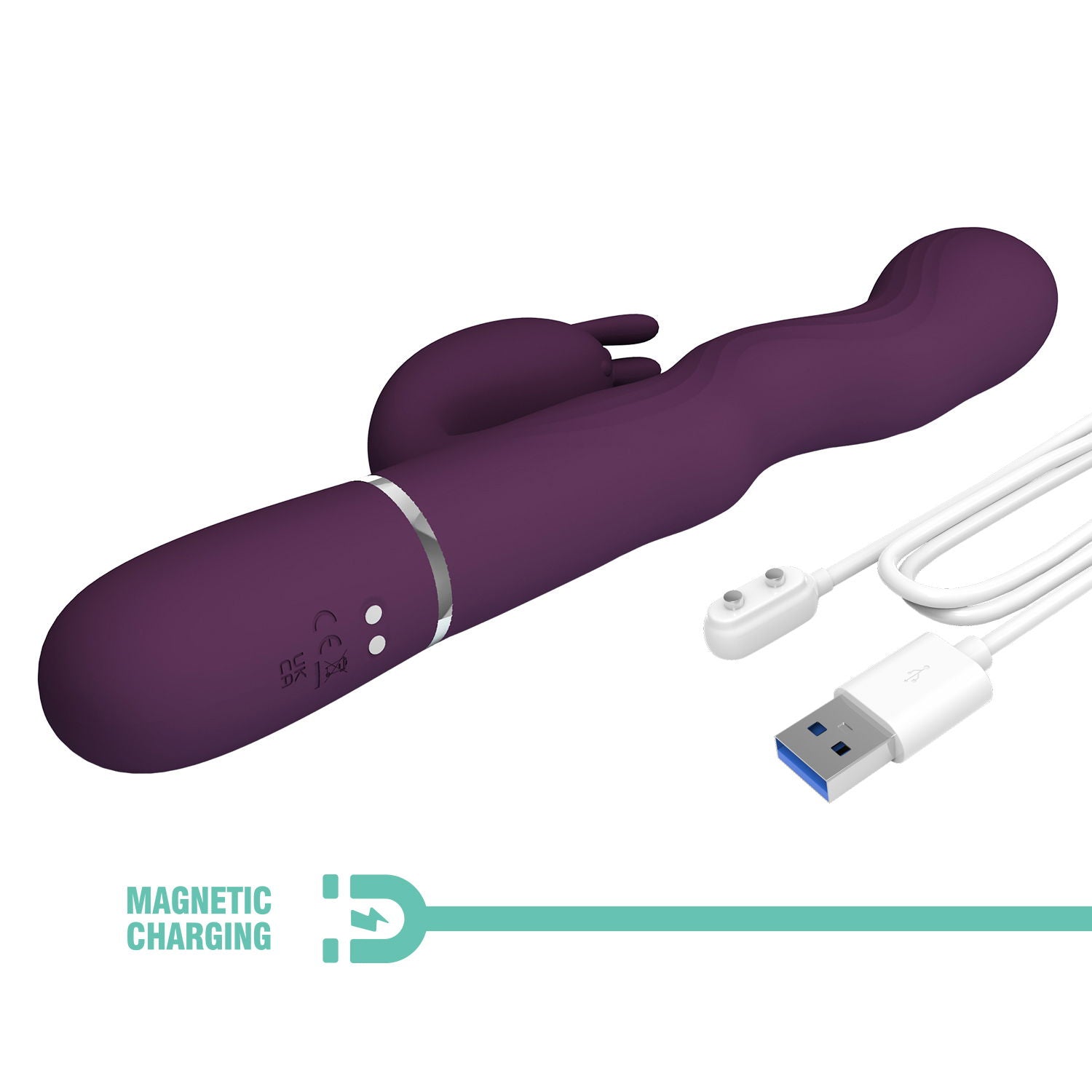 Pretty Love - Laurens - Rabbit Vibrator met Climax Button - Paars-Erotiekvoordeel.nl