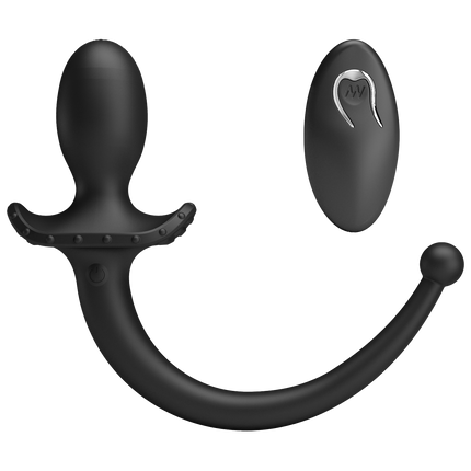 Mr. Play - Super Power - Vibrerende Hondenstaart Buttplug met Afstandsbediening - Zwart-Erotiekvoordeel.nl