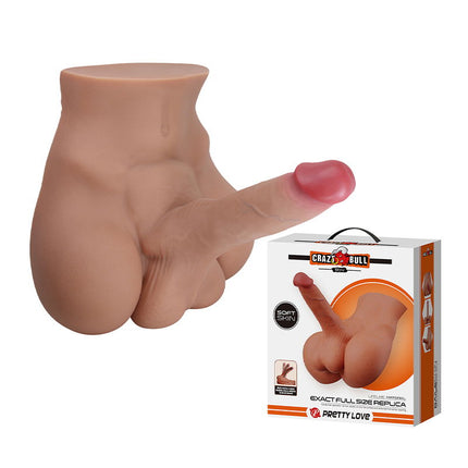 Crazy Bull - Rhyne - Masturbator met Buigzame Dildo - Lichte Huidskleur-Erotiekvoordeel.nl