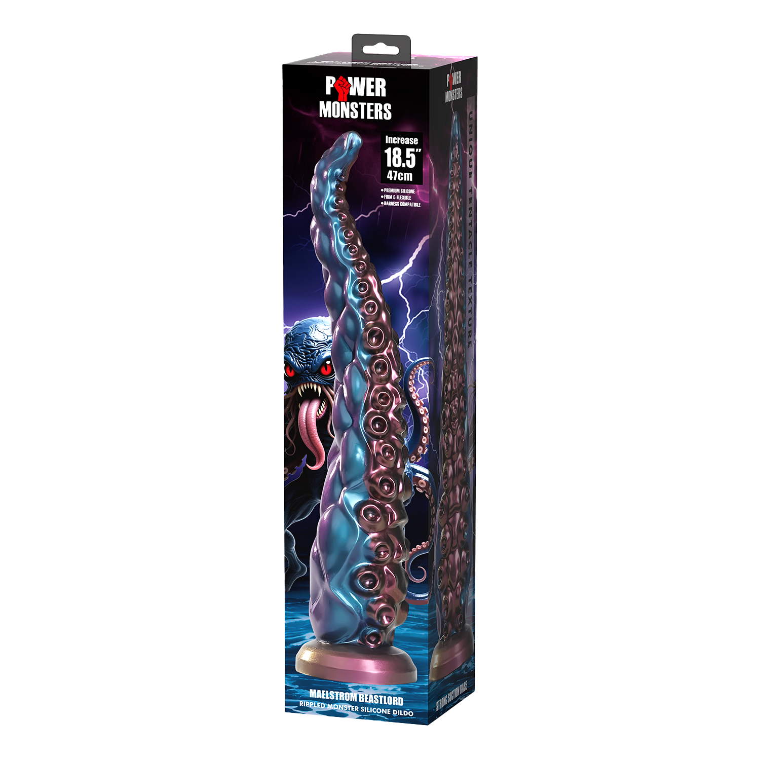 Power Monsters - Maelstrom Beastlord - Tentakel Dildo - Blauw/Paars/Goud-Erotiekvoordeel.nl