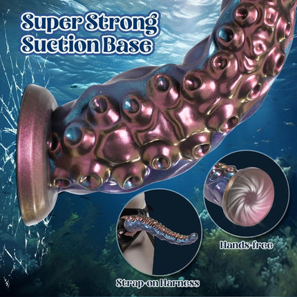 Power Monsters - Maelstrom Beastlord - Tentakel Dildo - Blauw/Paars/Goud-Erotiekvoordeel.nl