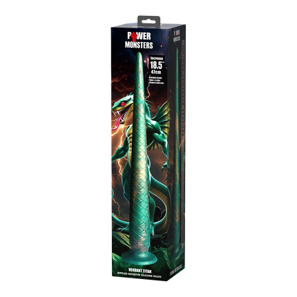 Power Monsters - Verdant Titan - Mythical Tail Dildo - Groen/Goud-Erotiekvoordeel.nl