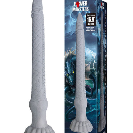 Power Monsters - Basilisk - Taps Toelopende Fantasie Dildo - Grijs-Erotiekvoordeel.nl