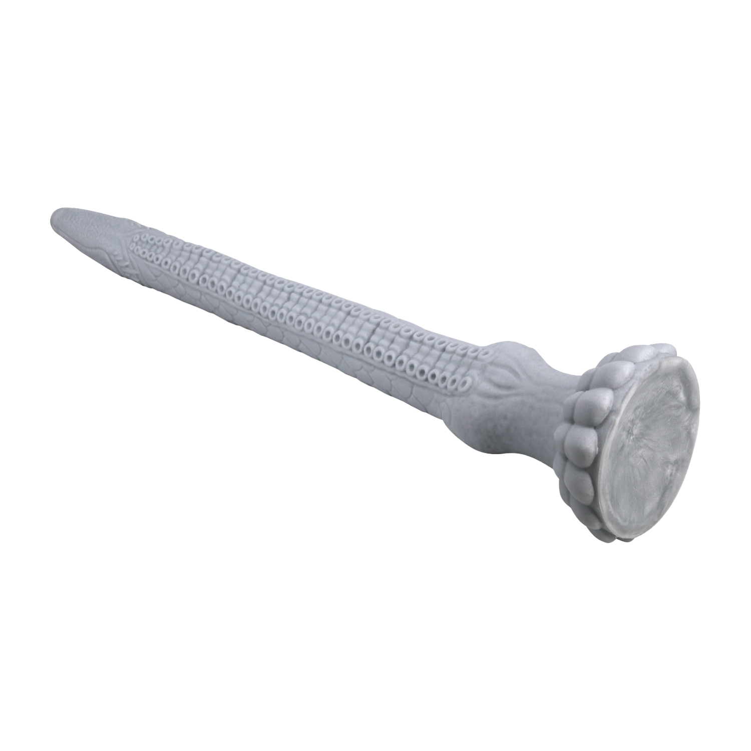 Power Monsters - Basilisk - Taps Toelopende Fantasie Dildo - Grijs-Erotiekvoordeel.nl