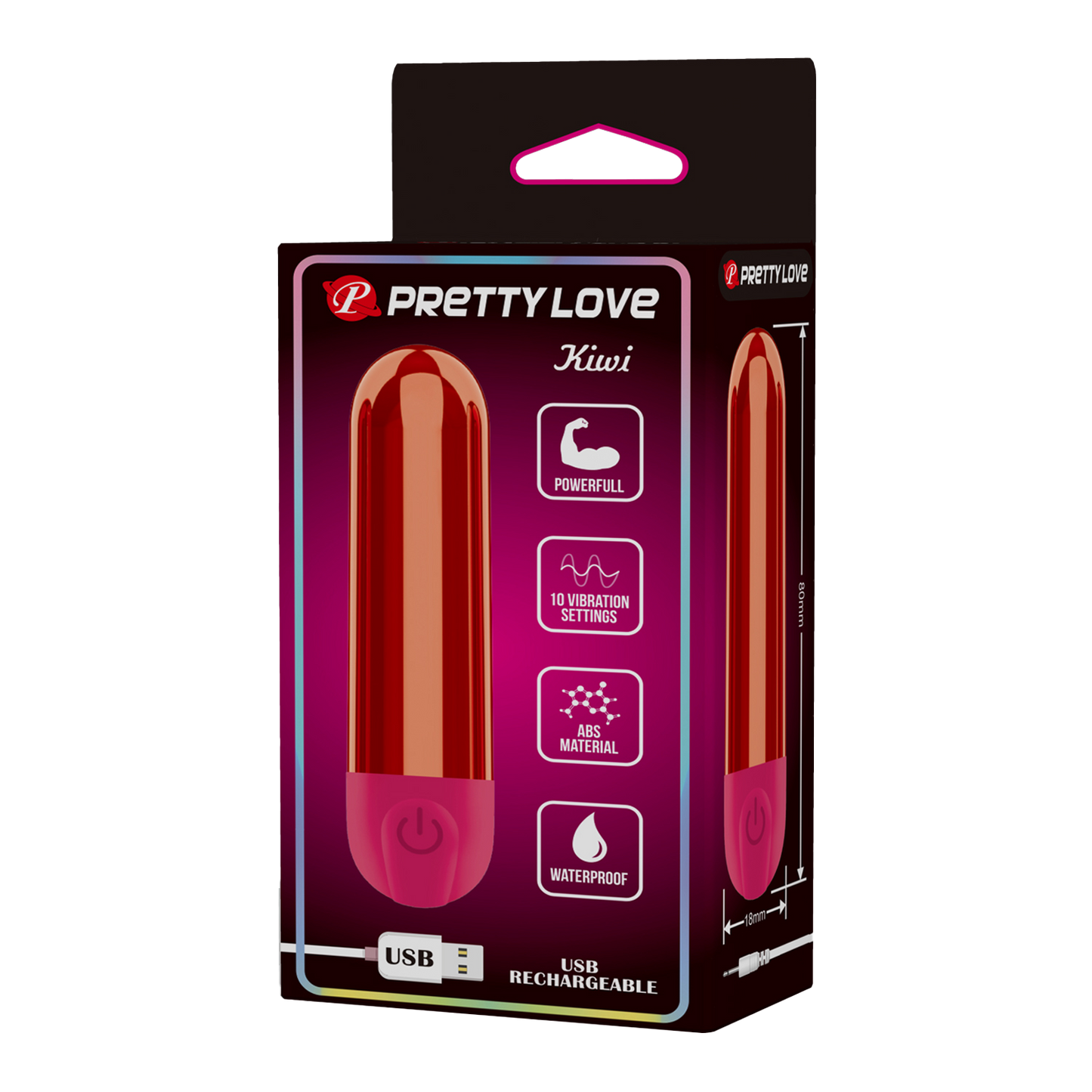 Pretty Love - Kiwi - Bullet Vibrator - Rood-Erotiekvoordeel.nl