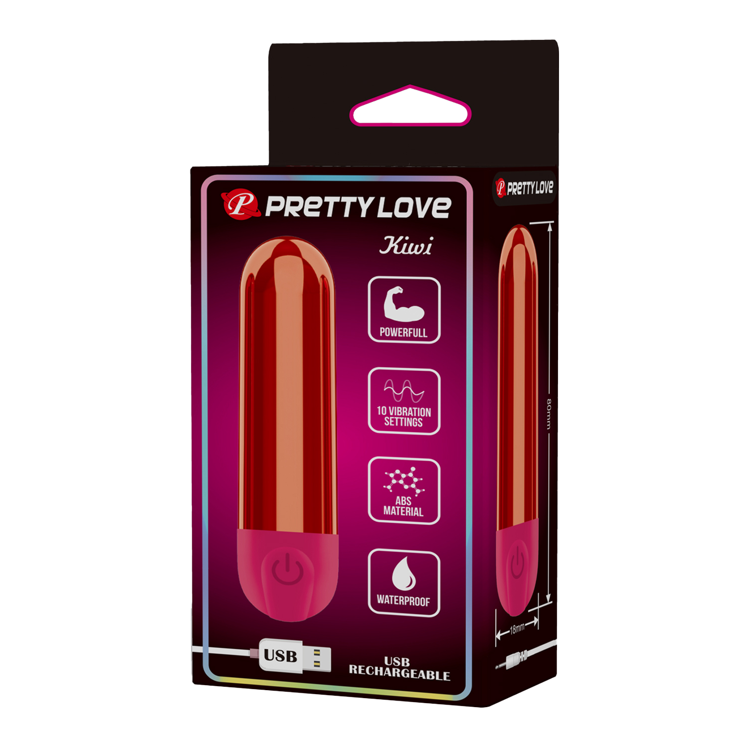 Pretty Love - Kiwi - Bullet Vibrator - Rood-Erotiekvoordeel.nl