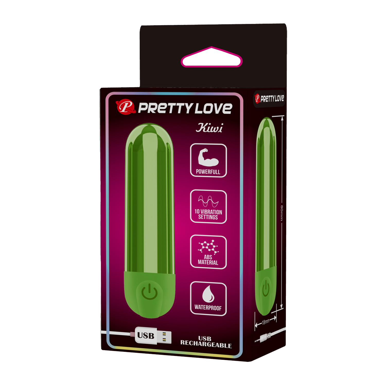 Pretty Love - Kiwi - Bullet Vibrator - Groen-Erotiekvoordeel.nl