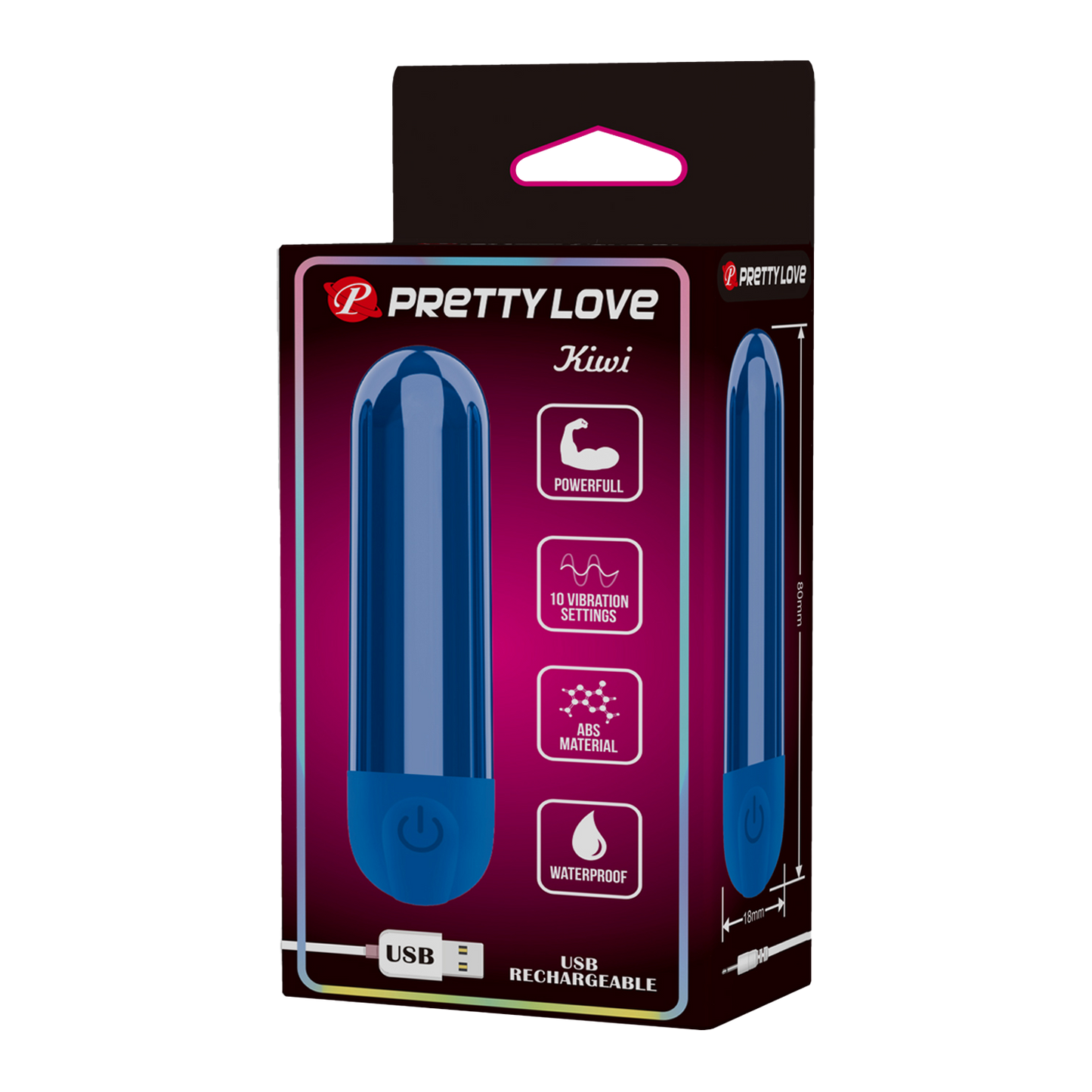 Pretty Love - Kiwi - Bullet Vibrator - Blauw-Erotiekvoordeel.nl