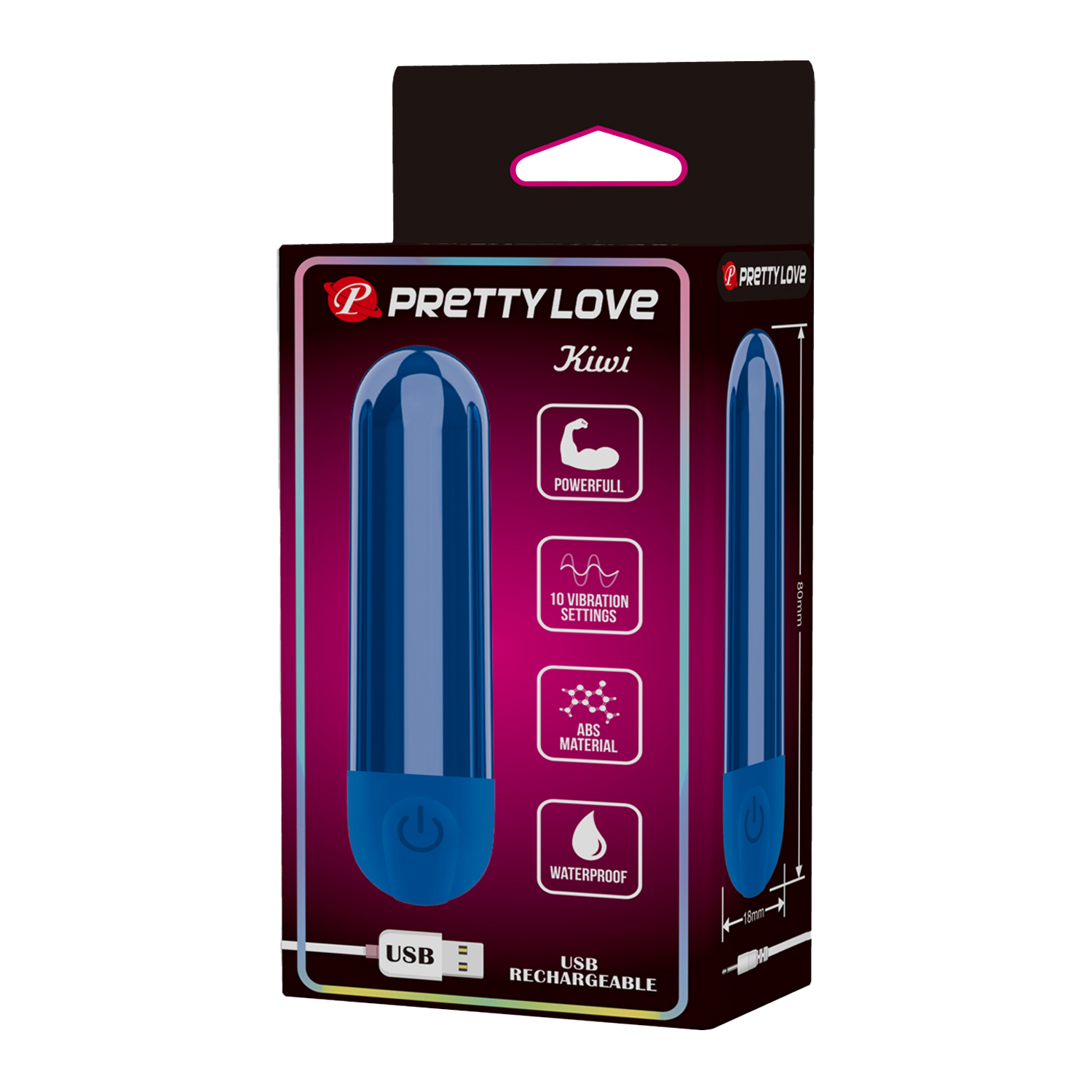 Pretty Love - Kiwi - Bullet Vibrator - Blauw-Erotiekvoordeel.nl