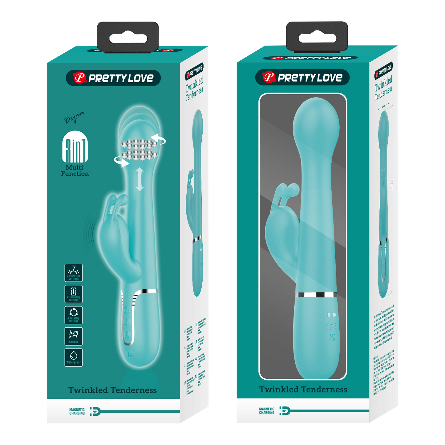 Pretty Love - Dejon - Rabbit Vibrator - Turquoise-Erotiekvoordeel.nl