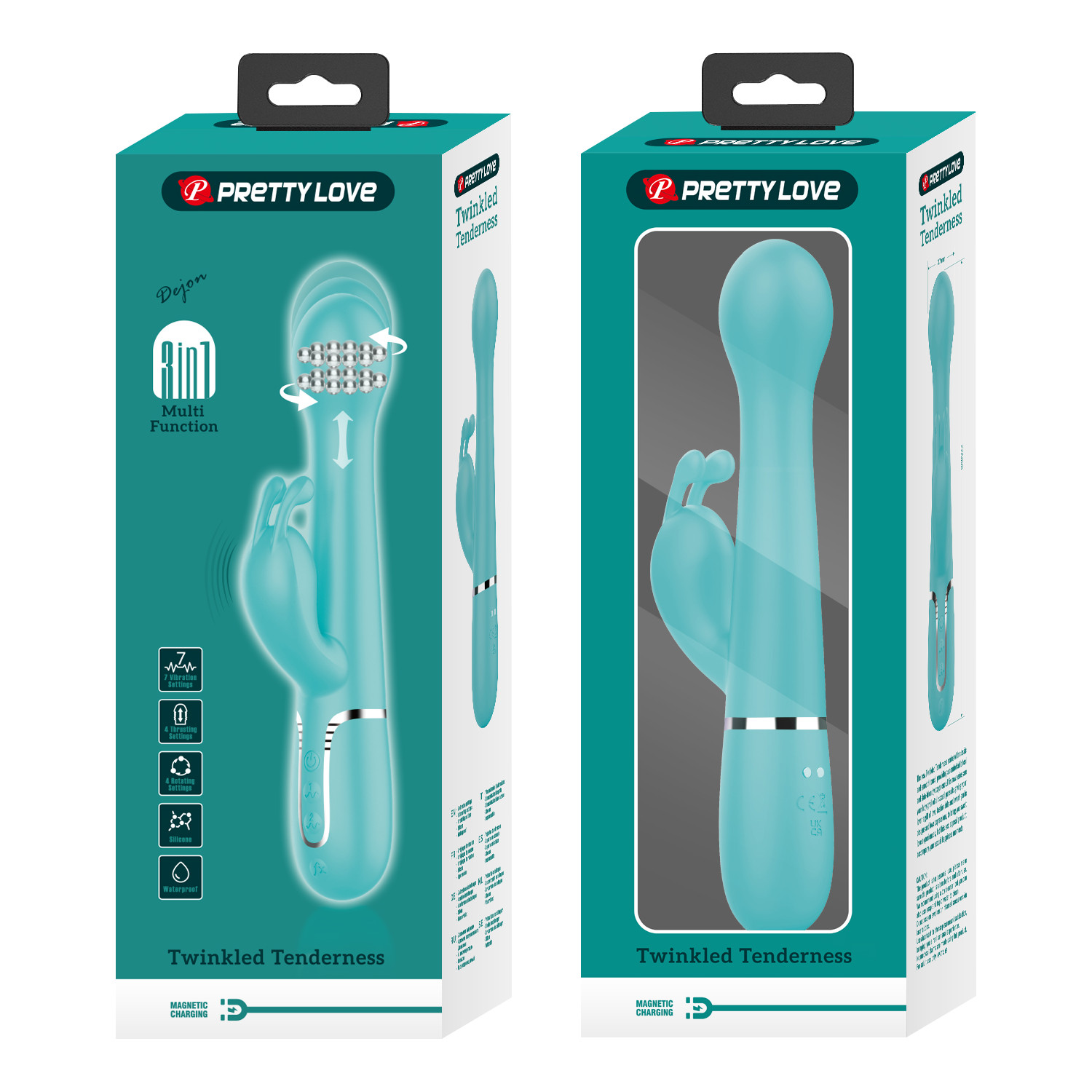 Pretty Love - Dejon - Rabbit Vibrator - Turquoise-Erotiekvoordeel.nl