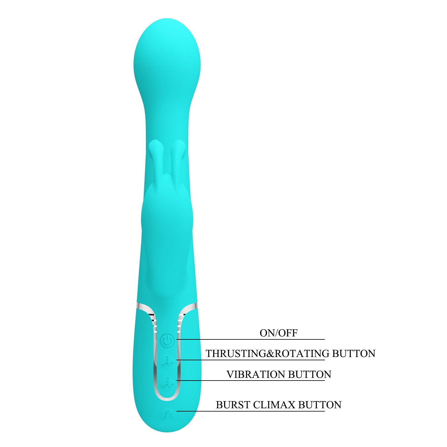 Pretty Love - Dejon - Rabbit Vibrator - Turquoise-Erotiekvoordeel.nl