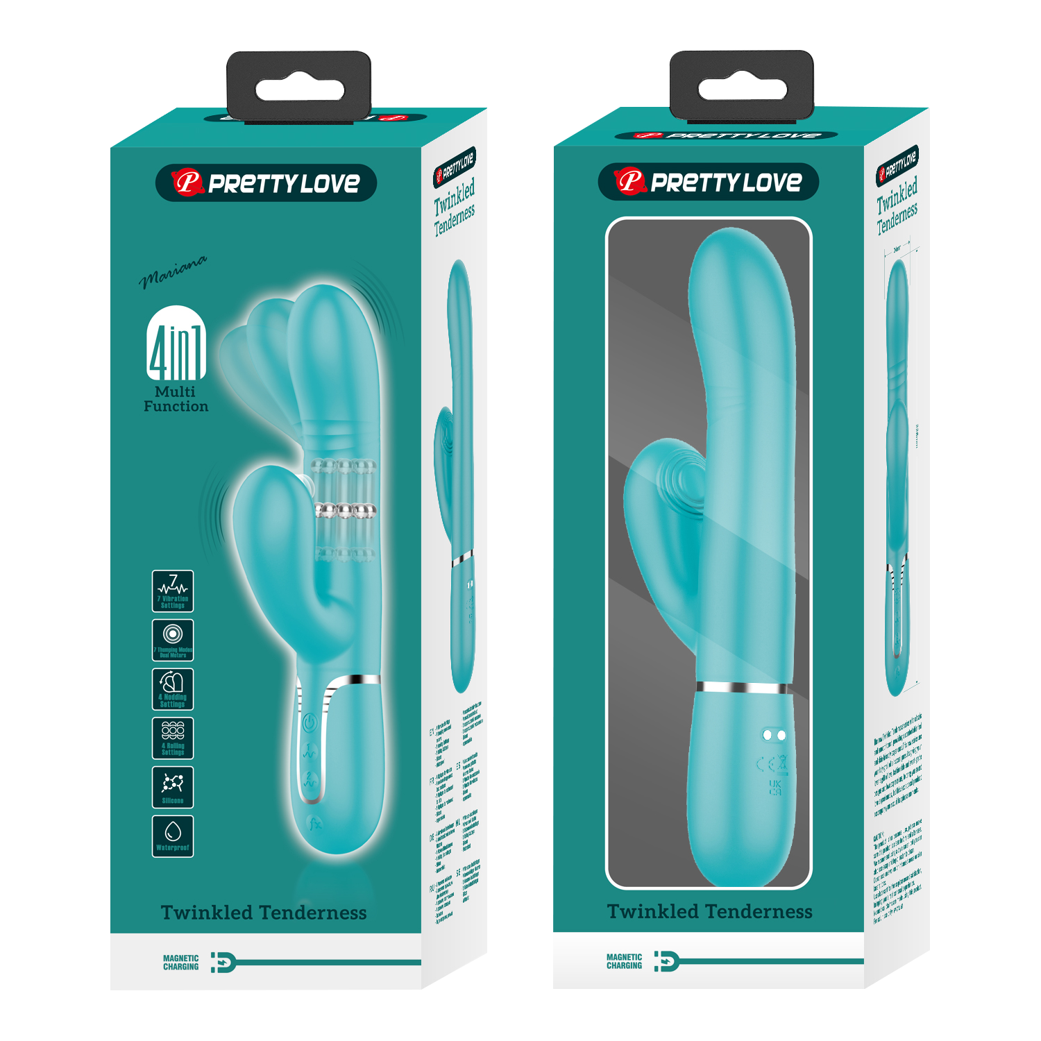 Pretty Love - Maviana - Rabbit Vibrator - Turquoise-Erotiekvoordeel.nl